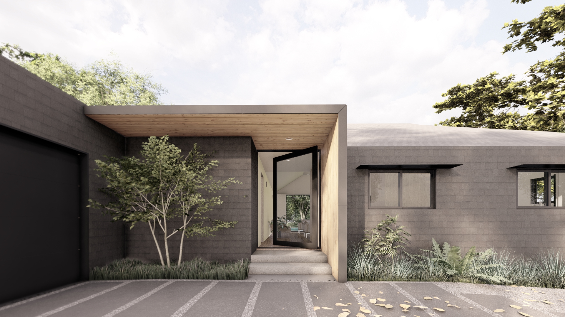 alloi architecture-alloi-los angels architect-modern architecture-hillside homes- design build- interesting architecture-grand entrance-pivot door asphalt shingles modern design hillside homes entry foyer