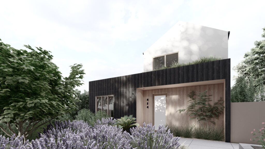 santa monica remodel-alloi-architecture-front facade-warm modern-wood-contemporary